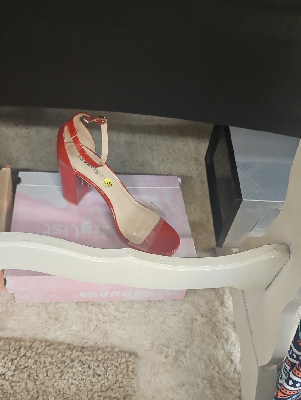 Women’s Red Block Heel Ankle-Strap Sandal